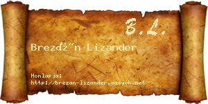 Brezán Lizander névjegykártya